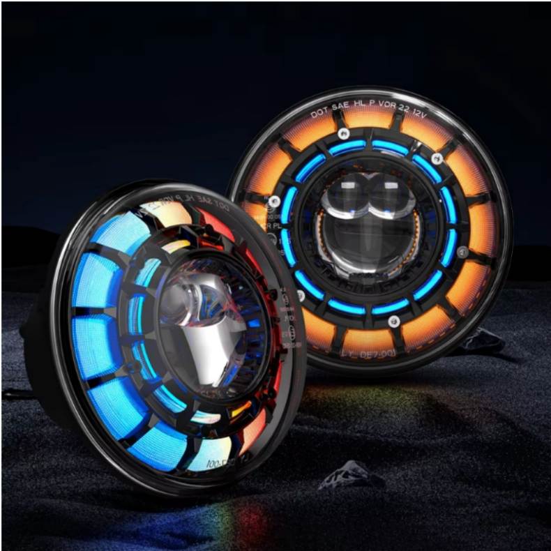 7 Inch Round LED Headlight With APP RGB