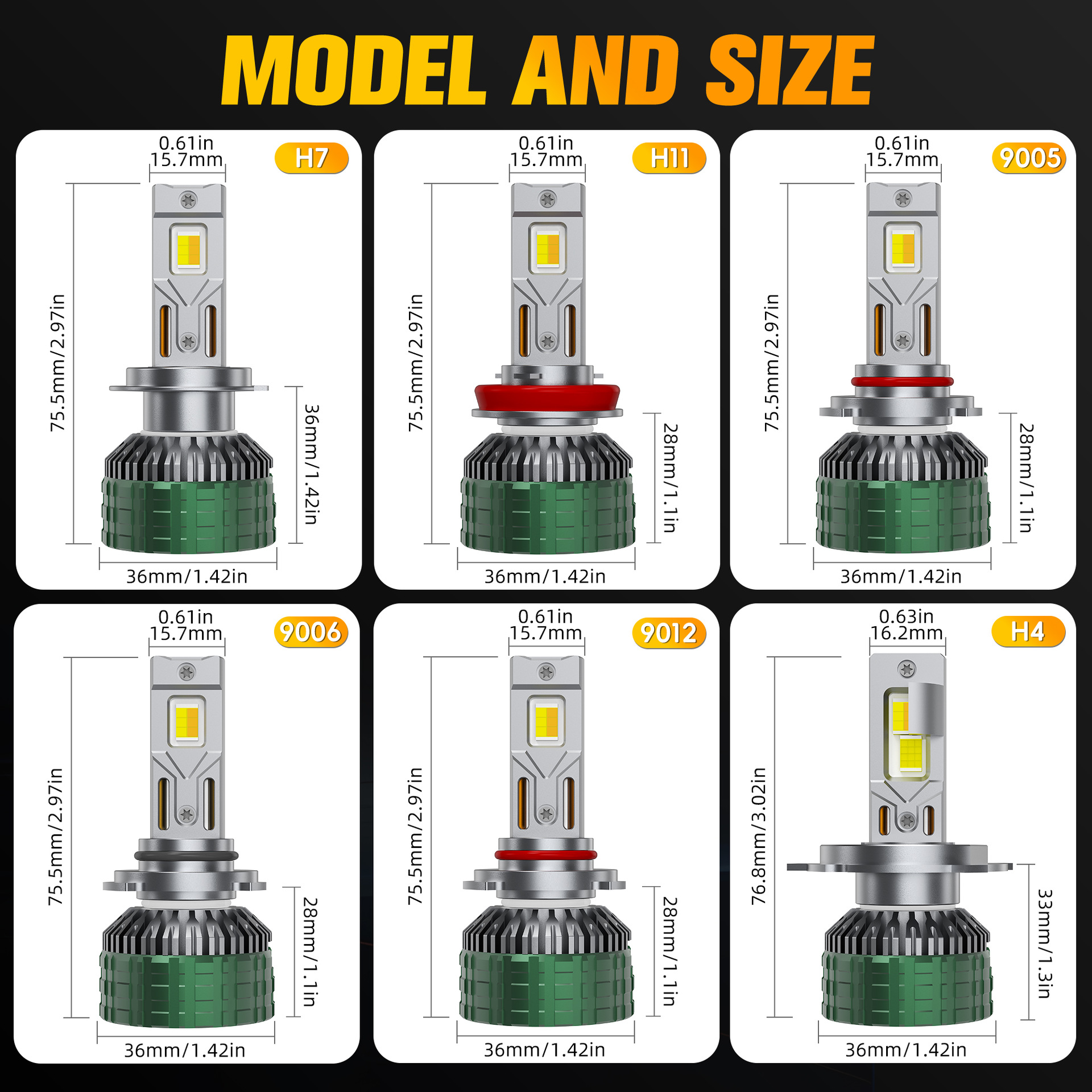  M88 APP Controlled LED Headlight Kit H7/H4