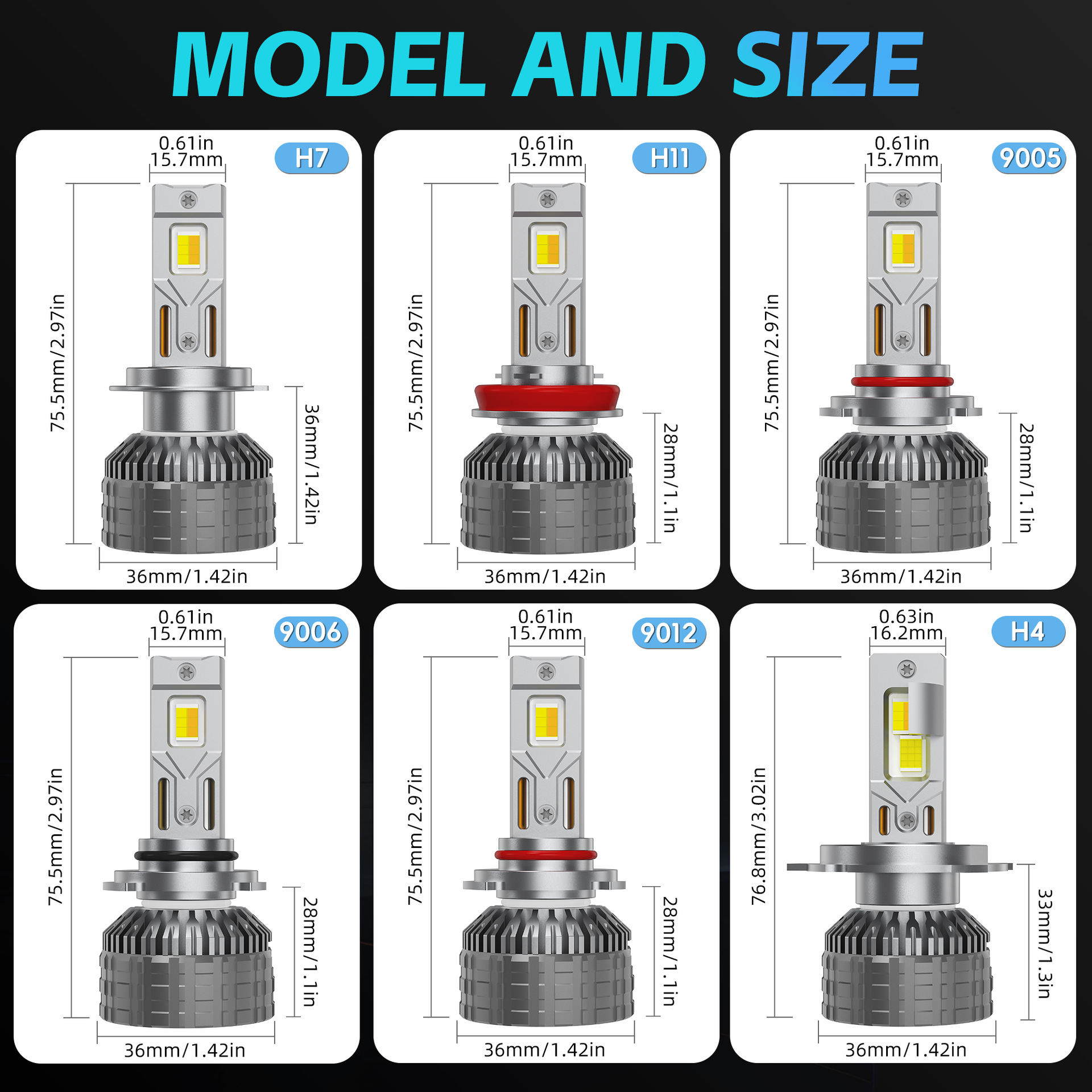 M89 APP Controlled LED Headlight Kit