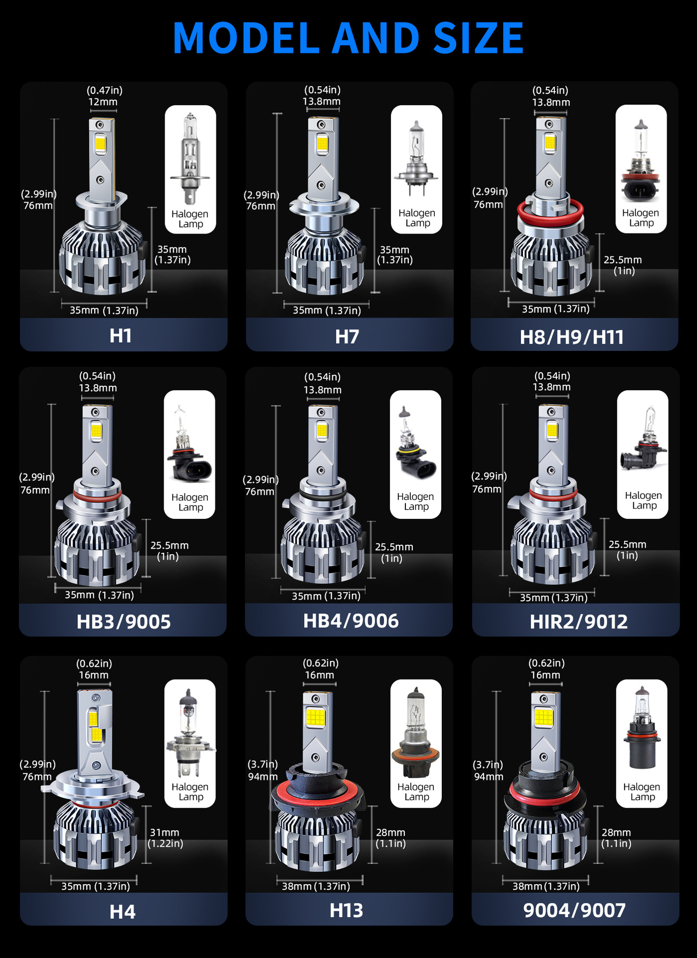 M8 High Power LED Headlight Bulb