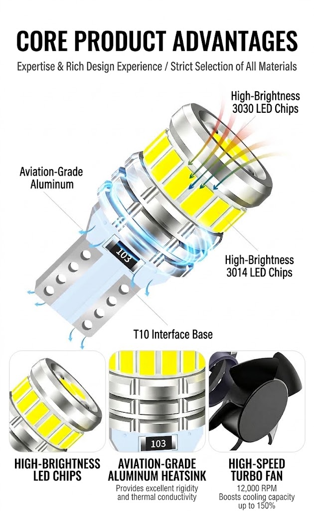 T10 LED Bulb CANBUS