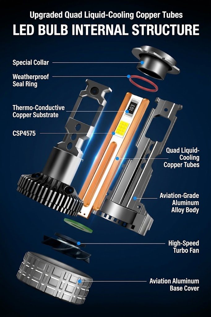 T4 LED Headlight Bulbs H7/H11/H4/9005