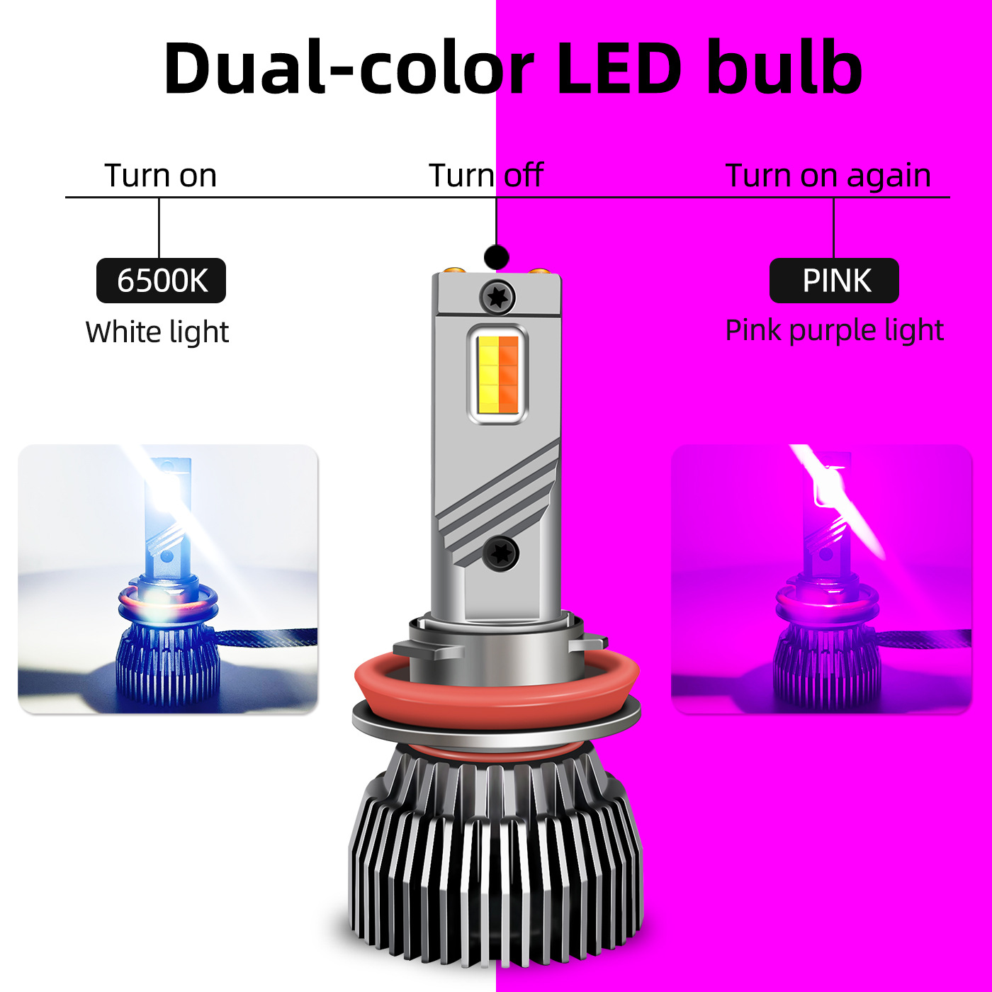 M6P Dual-Color LED Headlight Bulbs
