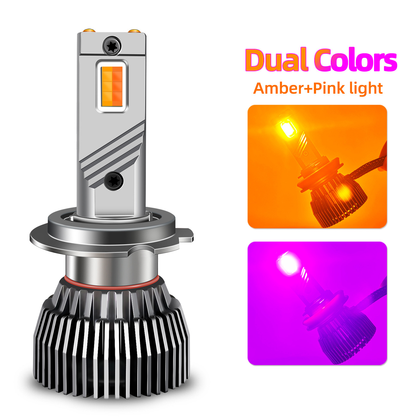 M6A Dual-Color LED Headlight Bulbs 