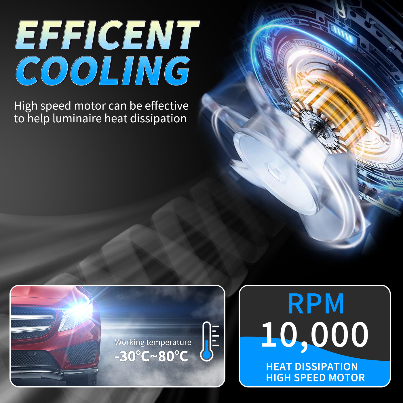 M6A Dual-Color LED Headlight Bulbs 