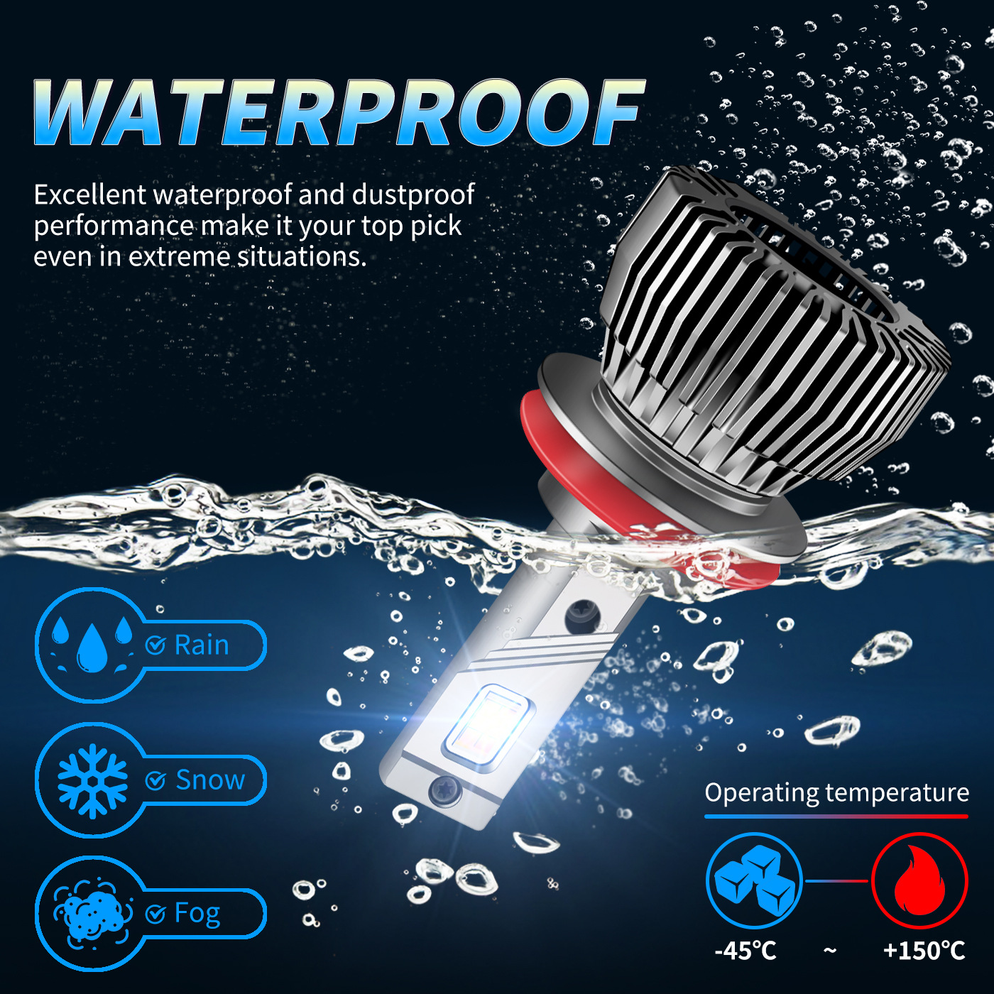 M6A Dual-Color LED Headlight Bulbs 