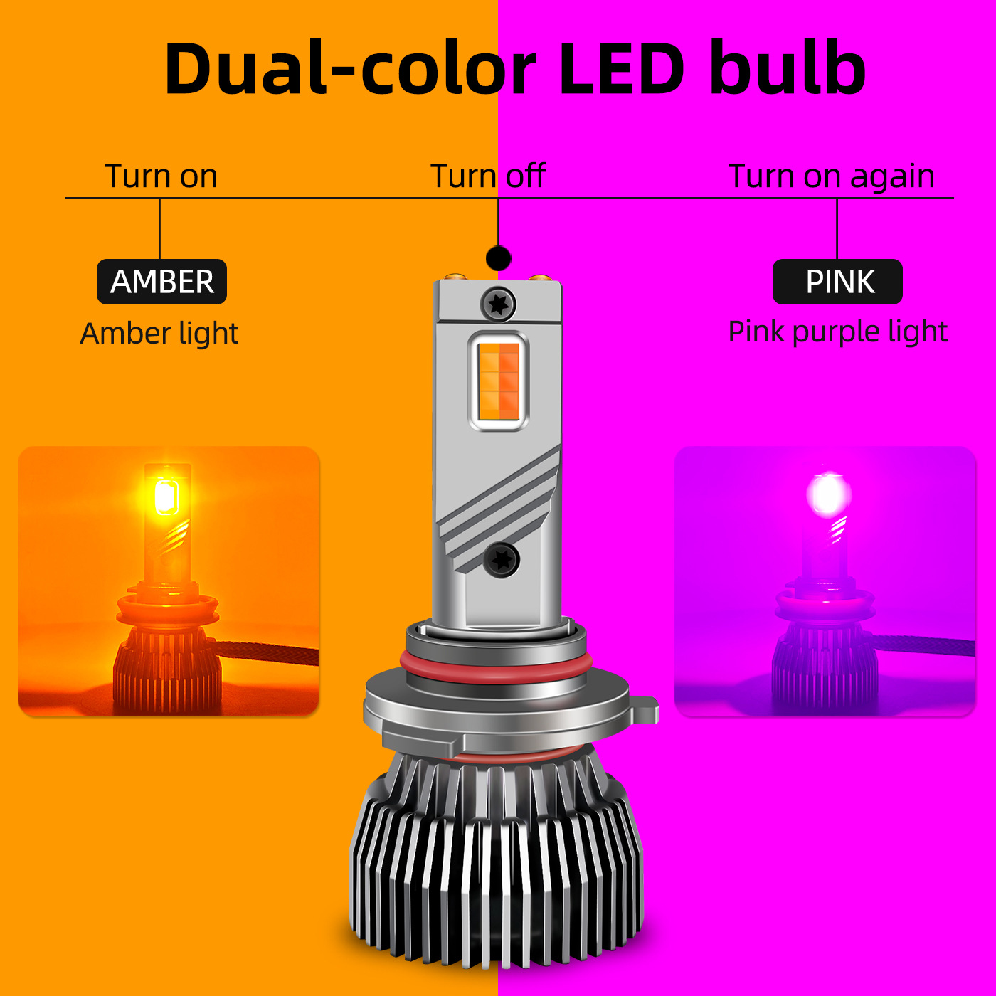 M6A Dual-Color LED Headlight Bulbs 