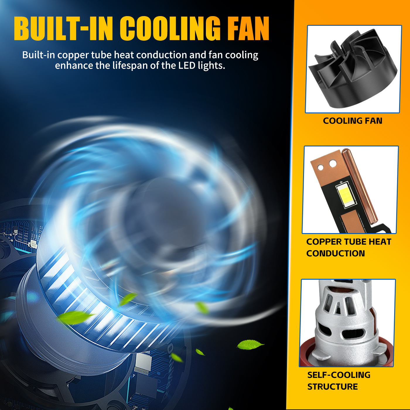 V8 LED Headlight Bulbs H4/H7(图1) V8 LED Headlight Bulbs H4/H7(图1)