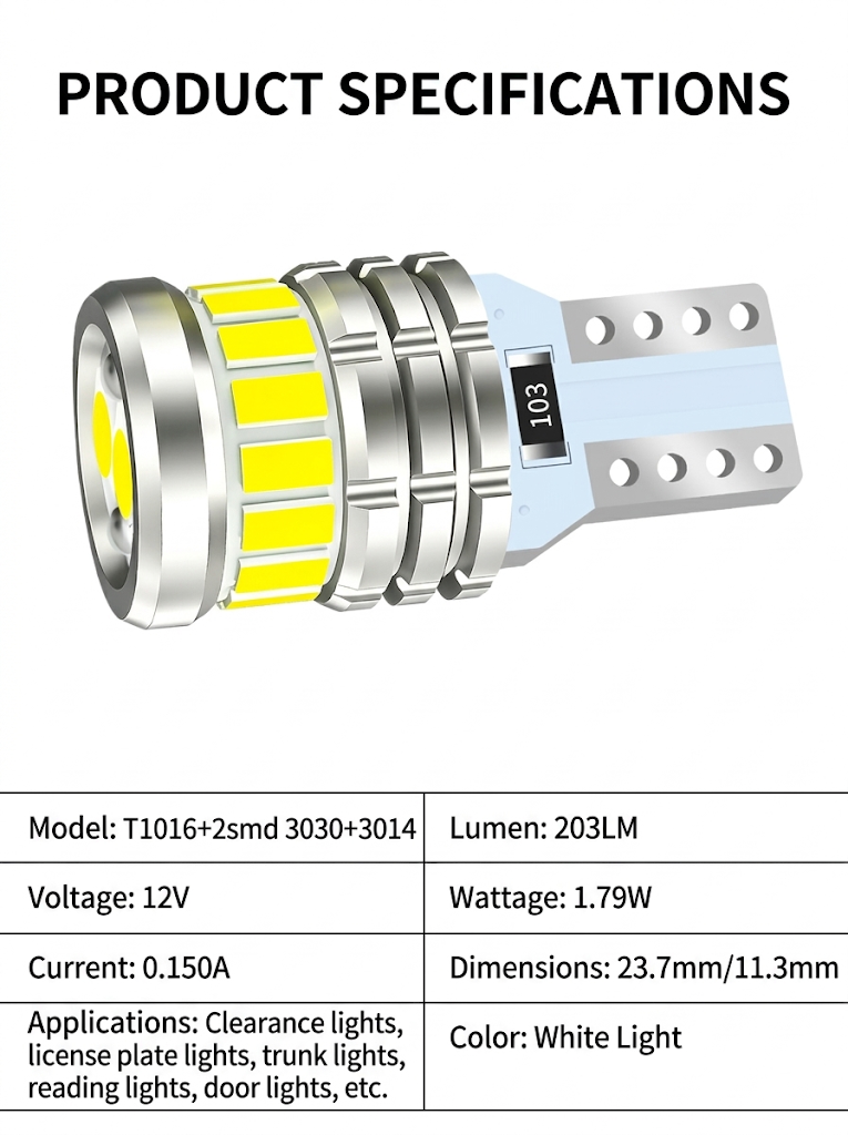 T10 LED Bulb CANBUS(图1) T10 LED Bulb CANBUS(图1)