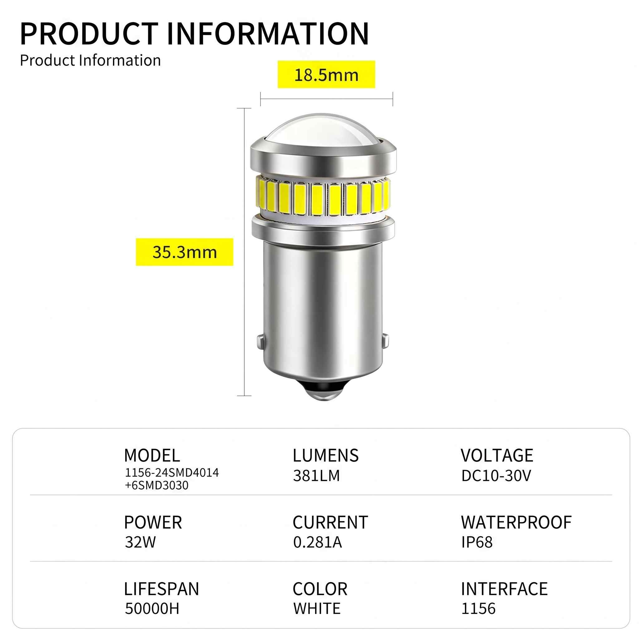 360° Lighting 1156 Led Bulb(图1) 360° Lighting 1156 Led Bulb(图1)